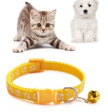 Cute Cat Paw Pet Collar Pattern Adjustable Bell Puppy Dog Neck Strap Adjustable 19-32 Cm